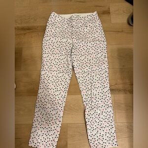 NWOT Women's White and Pink Patterned Golf Pants